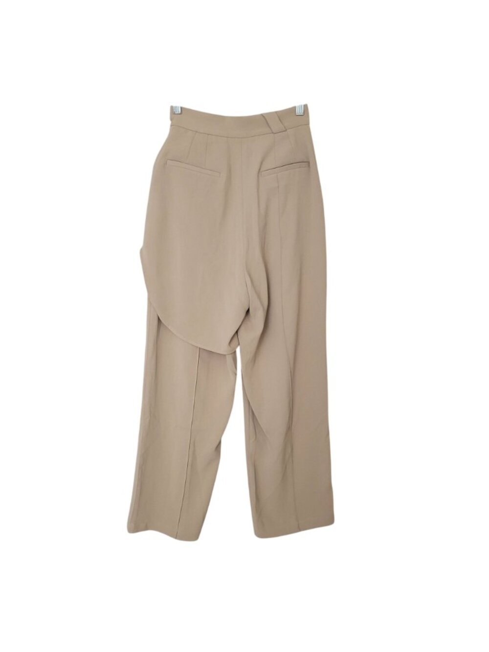 Laboratory Of Mouggan Pleated Pants Womens Size S Beige Asymmetrical Overlay - Picture 2 of 7